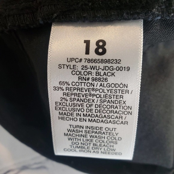 Vintage Jordache Jeans Juniors Size 18 Black Super Skinny Snap Button Closure - Picture 5 of 9